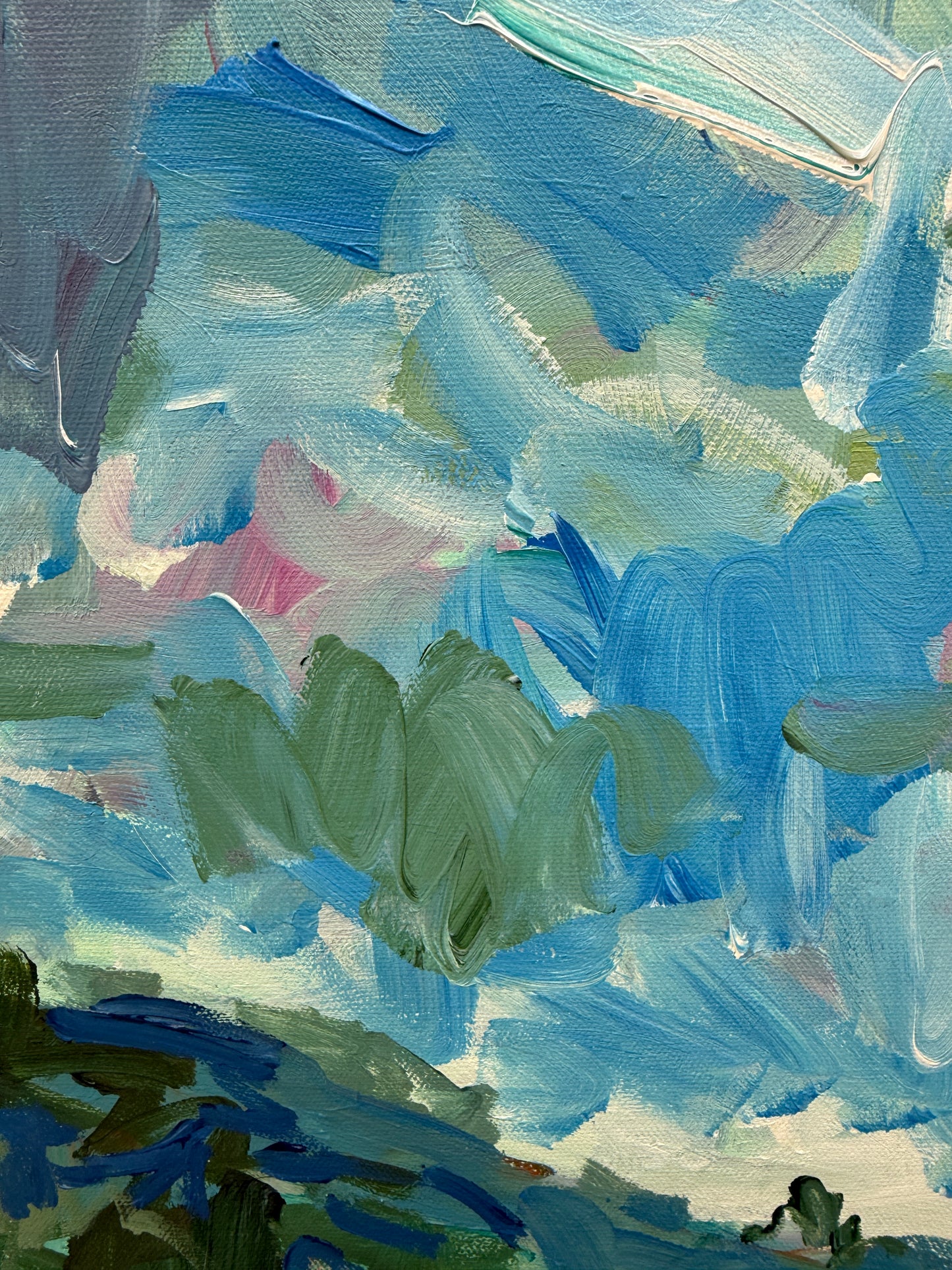 Along The Way- Abstract Landscape Painting - 25x21 inches