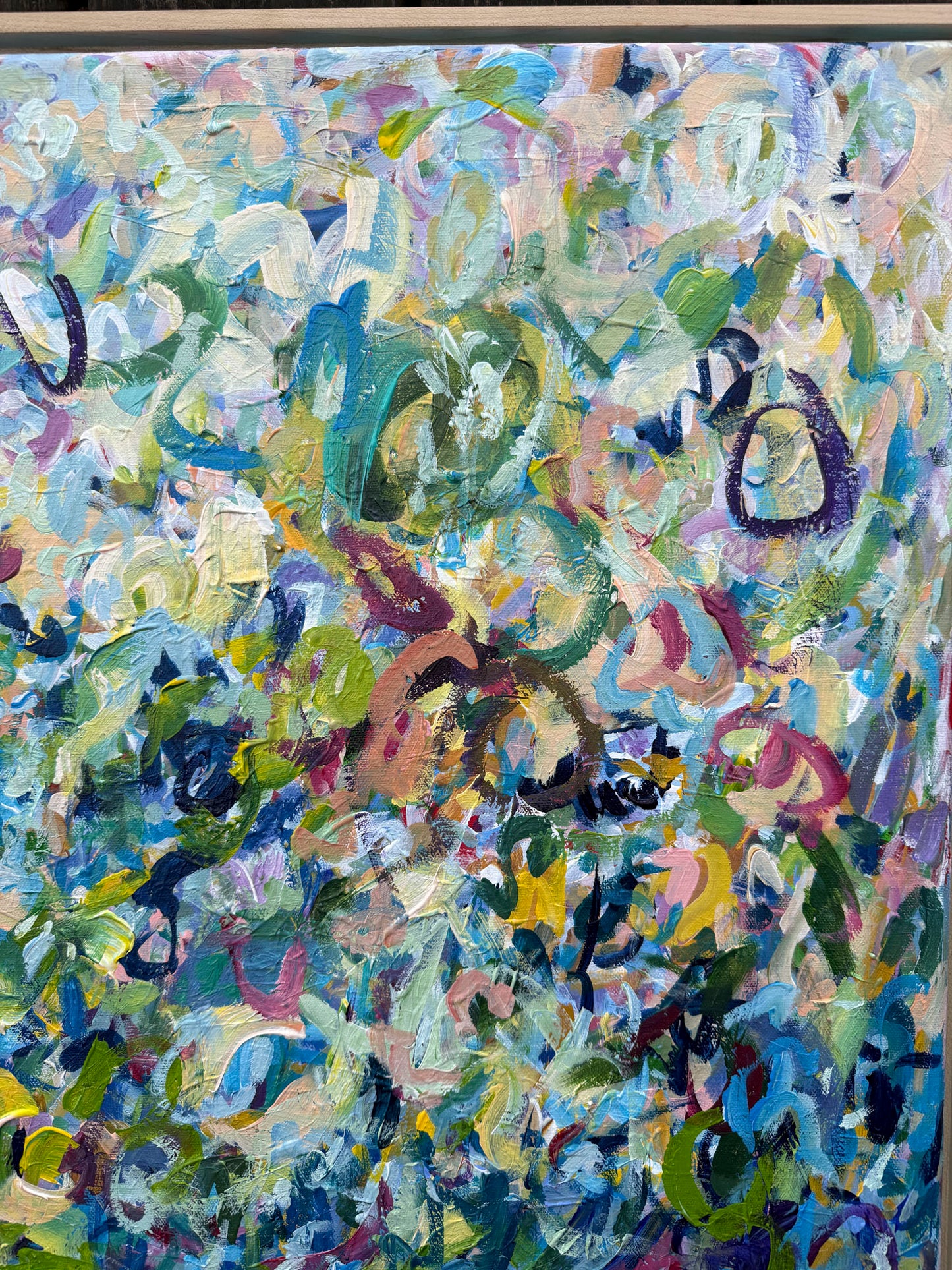 Abundant Life - Abstract Floral Painting - 31x31 inches