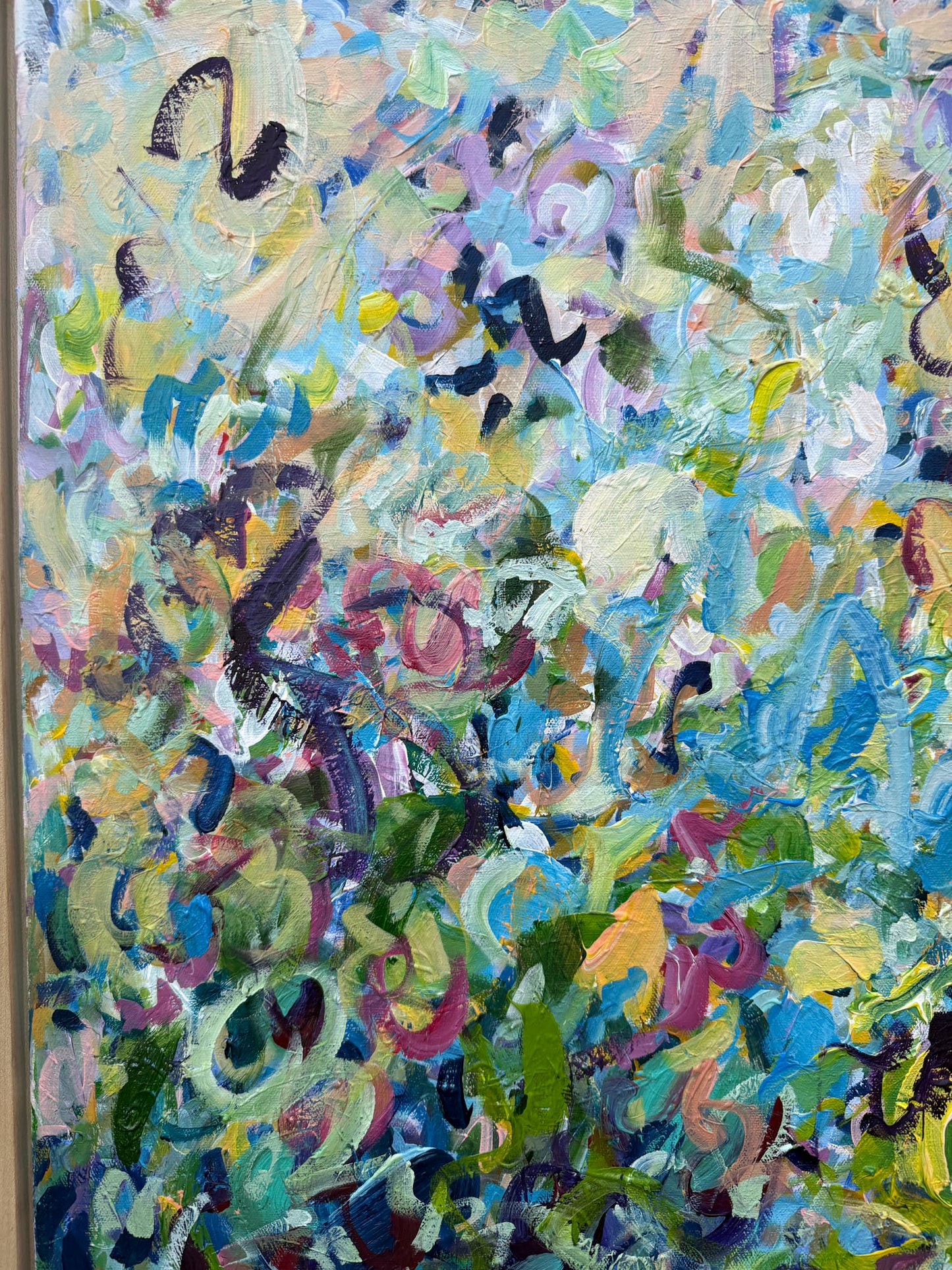 Abundant Life - Abstract Floral Painting - 31x31 inches