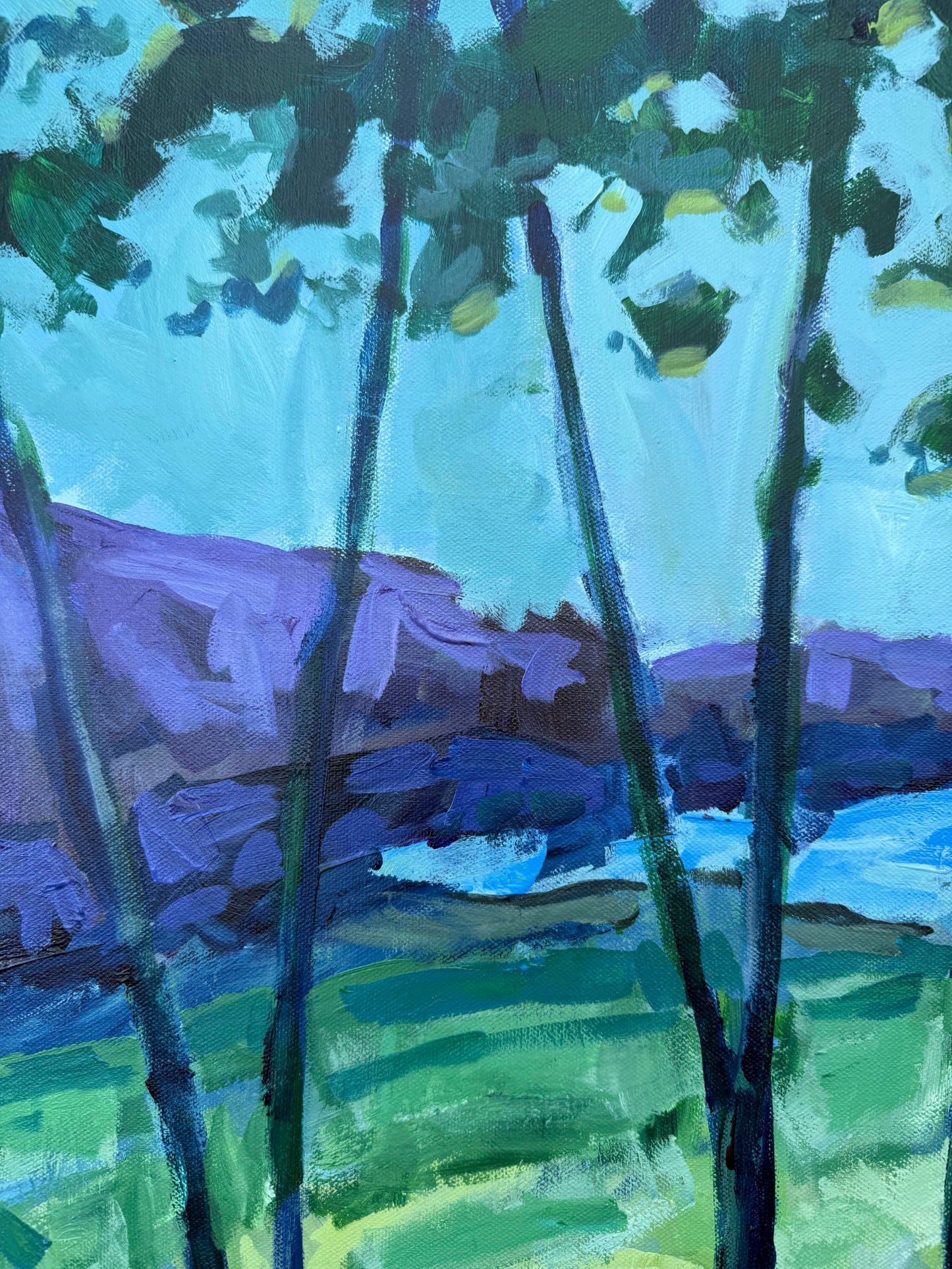 Such Great Heights - Abstract Landscape Painting - 31x25 inches