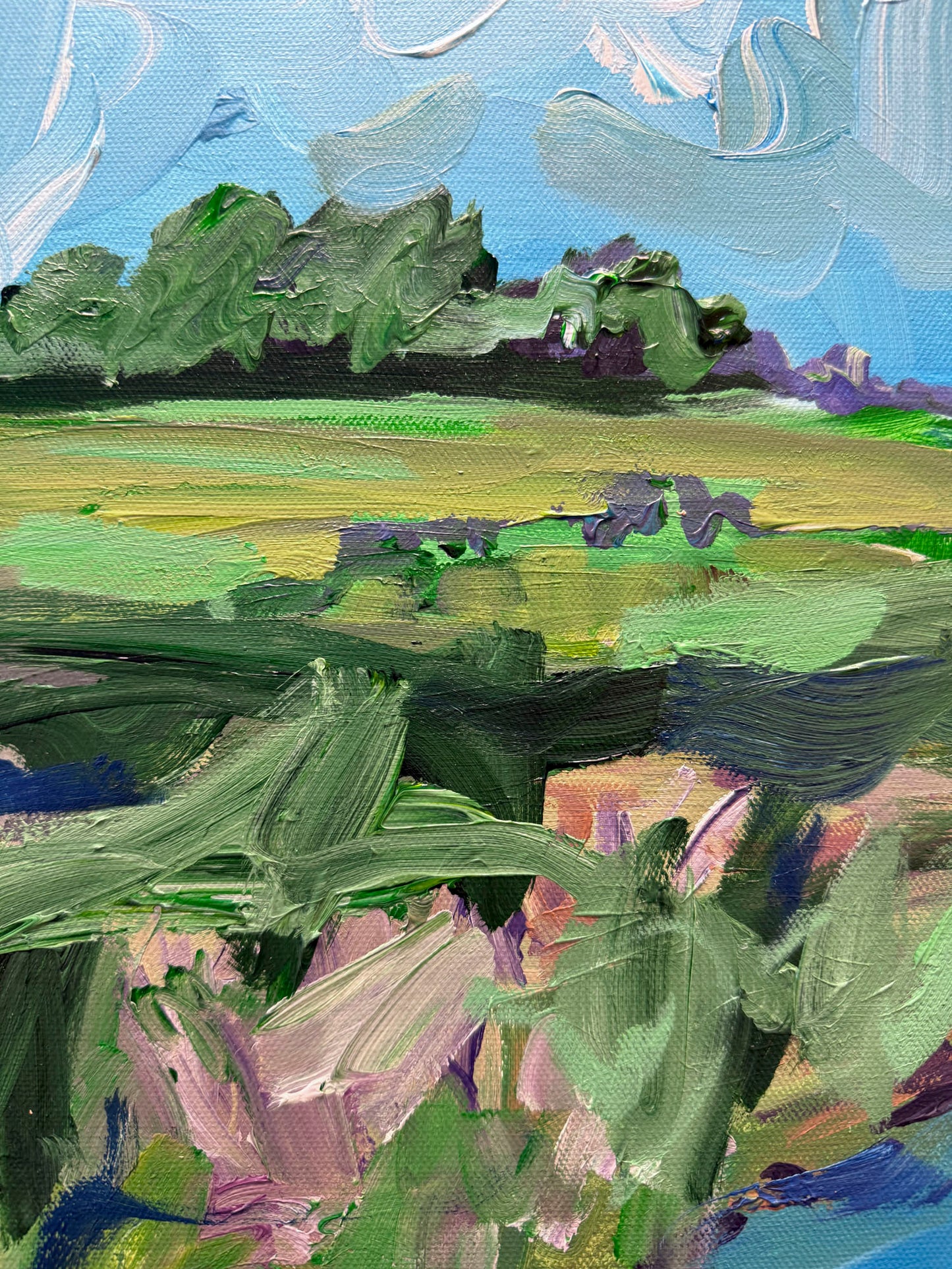Bend - Abstract Landscape Painting - 25x21 inches)