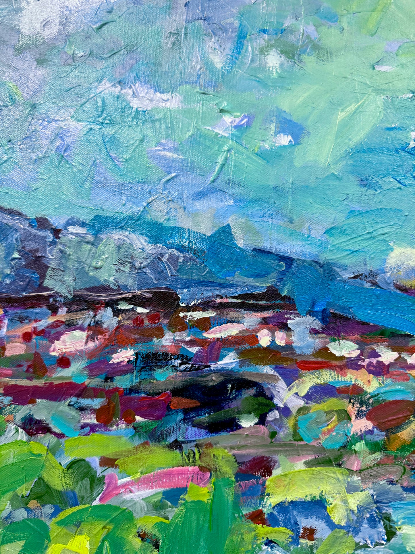 Color In Motion - Abstract Landscape Painting - 37x25 inches