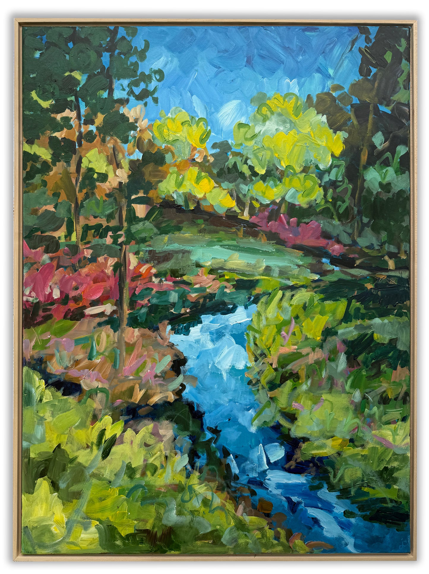 Creekside - Abstract Landscape Painting - 31x41 inches