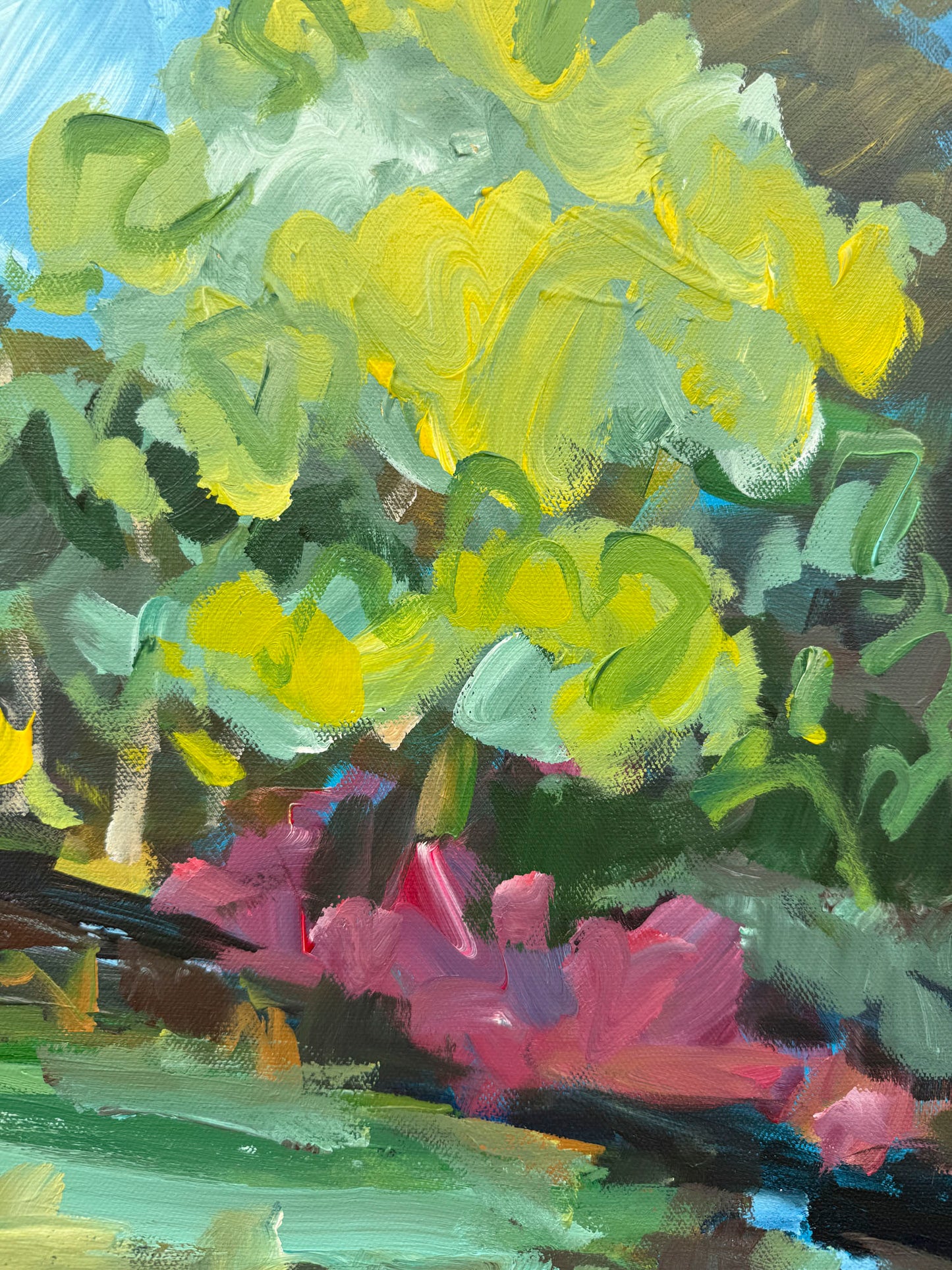 Creekside - Abstract Landscape Painting - 31x41 inches