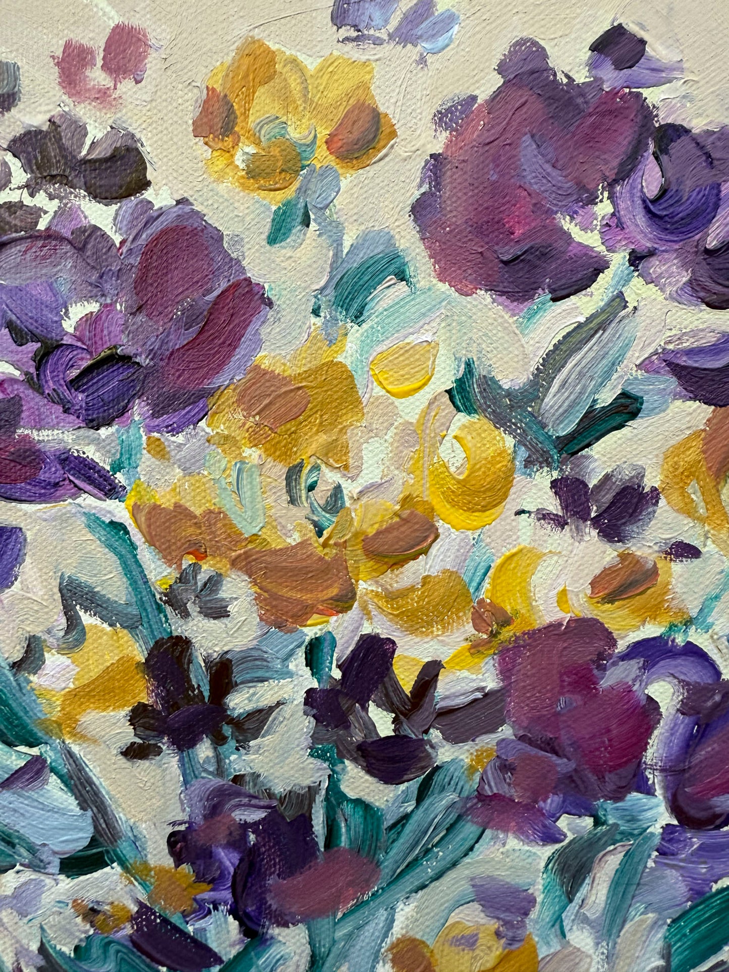 Fall Bouquet - Abstract Floral Painting - 9x11 inches