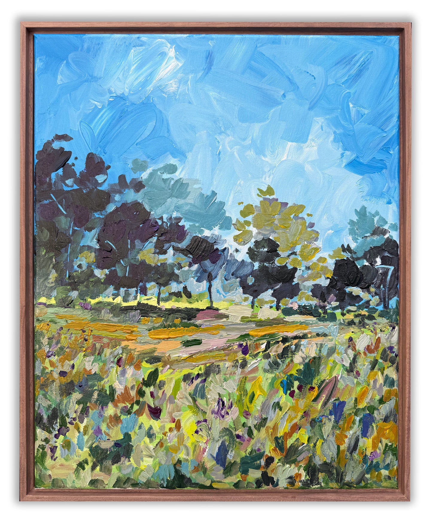 Field of Wild Flowers - Abstract Landscape Painting - 17x21 inches