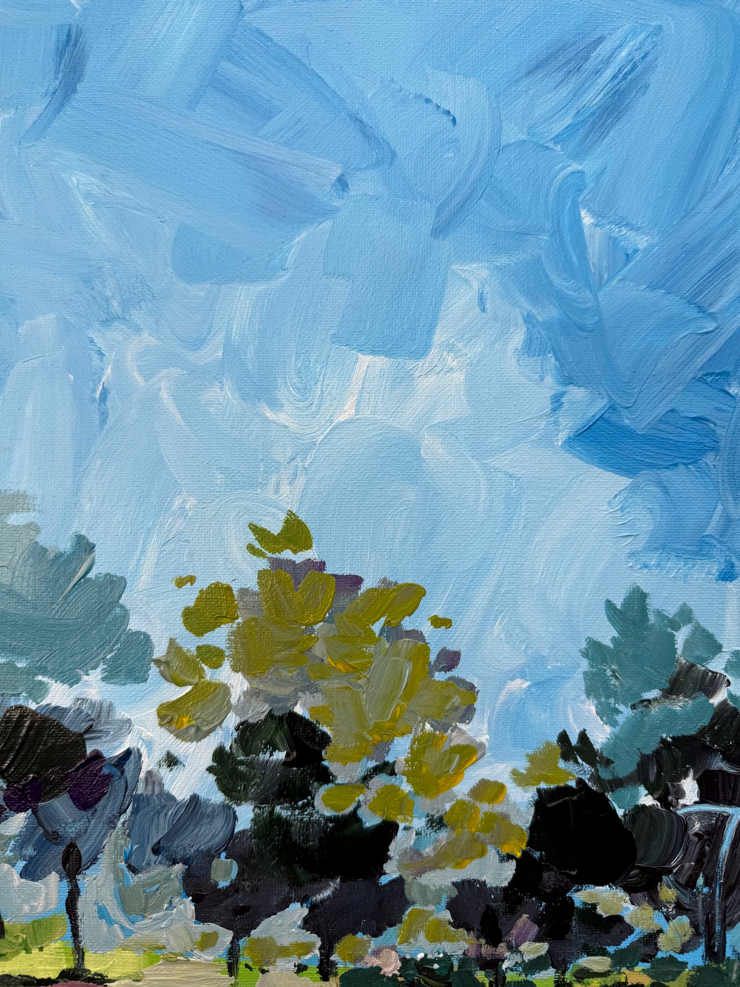 Field of Wild Flowers - Abstract Landscape Painting - 17x21 inches
