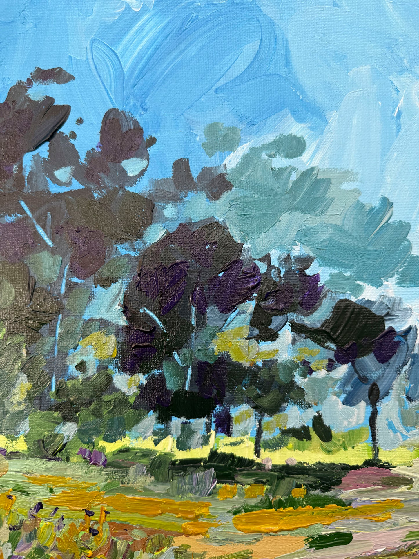 Field of Wild Flowers - Abstract Landscape Painting - 17x21 inches