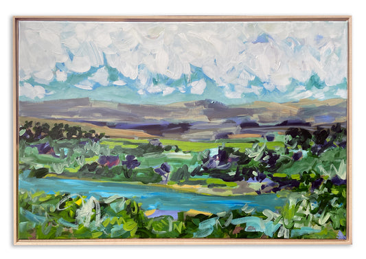 Up Above - Abstract Landscape Painting - 37x25in