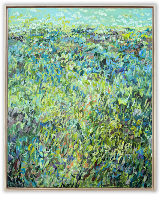 Green Thumb - Abstract Landscape Painting - 25x31 inches