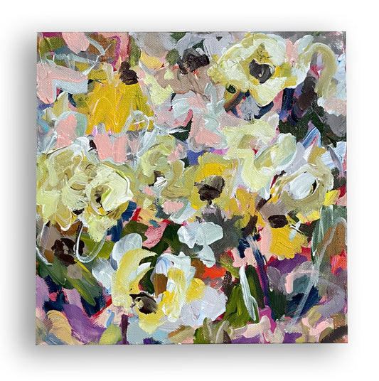 Wild Flowers - Abstract Floral Painting 10x10in