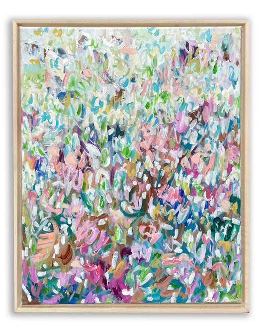 Pretty Girl - Abstract Floral Painting 17x21in