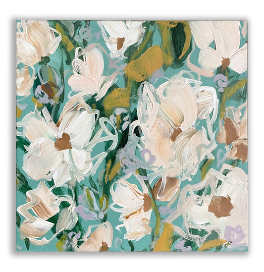 Softly Wild - Abstract Floral Painting 12x12in