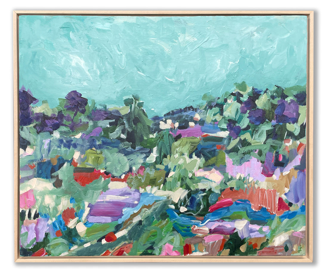 Somewhere Someplace Super Beautiful - Abstract Floral Painting - 25x21in