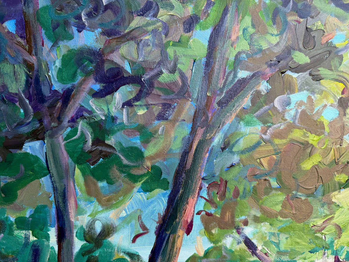 Crooked River - Abstract Landscape Painting - 41x31 inches