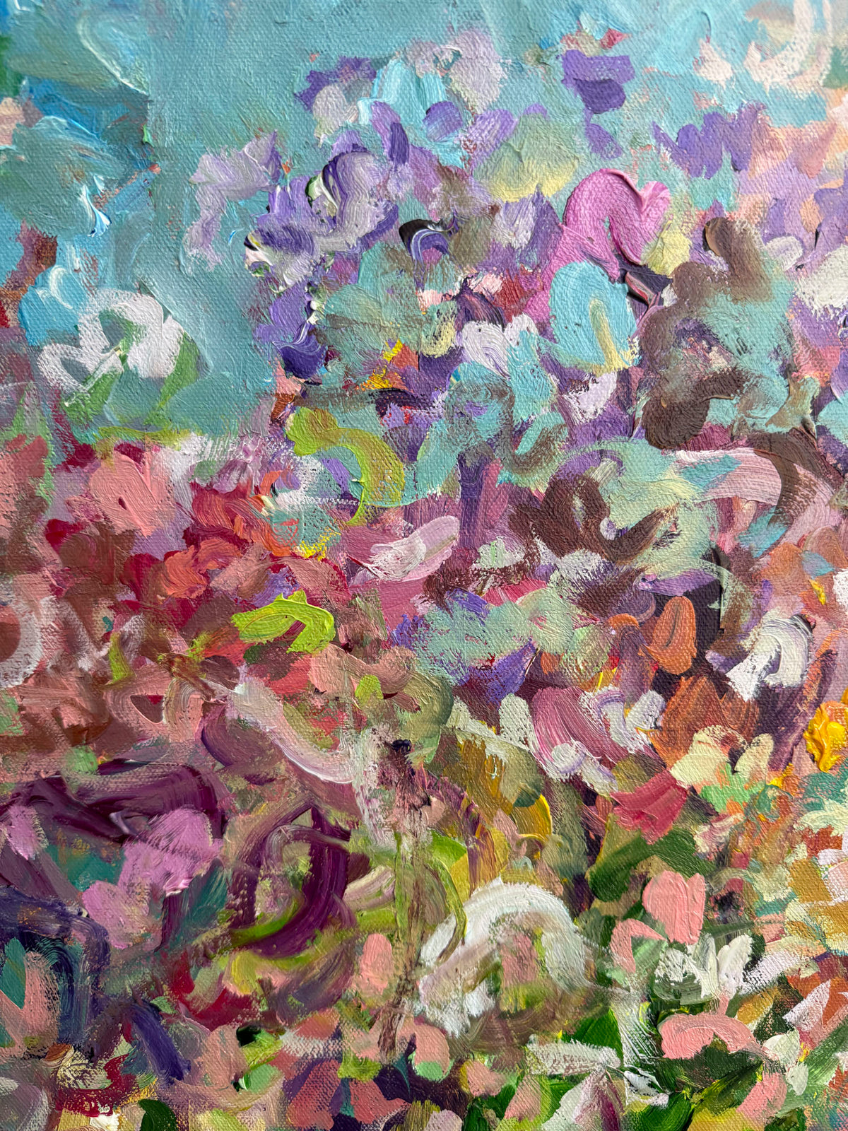 Chasing Color - Abstract Floral Painting - 25x31 inches