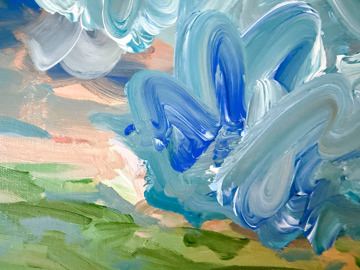 High Sky - Abstract Landscape Painting - 15x12 inches