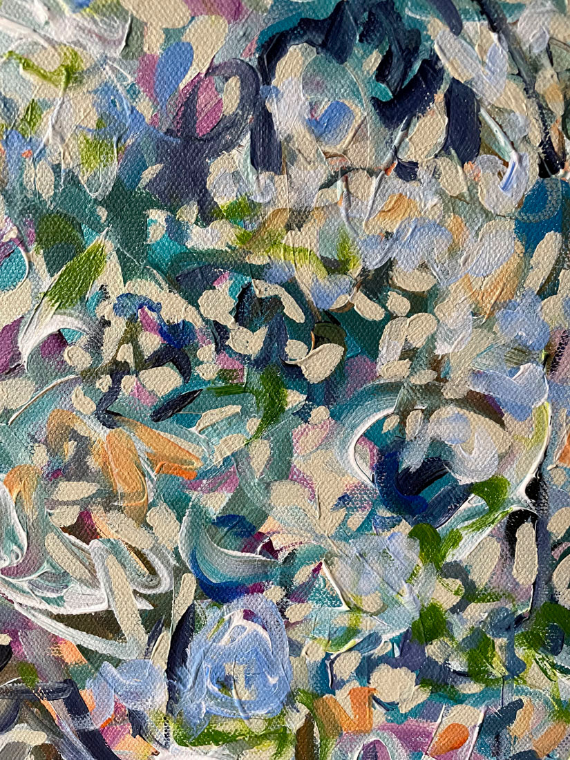 Blooming Wildly - Abstract Floral Painting 12x12in