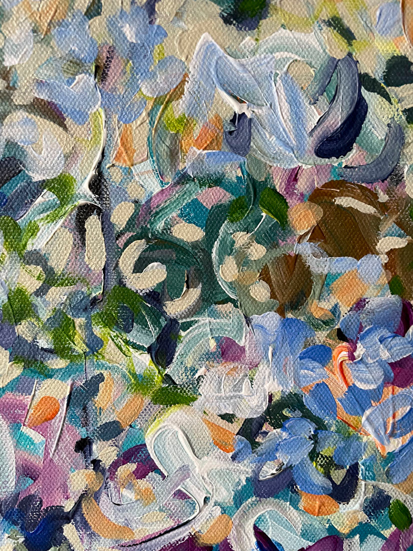 Blooming Wildly - Abstract Floral Painting 12x12in