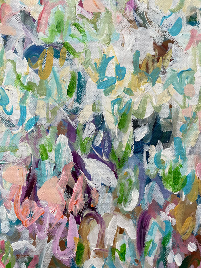 Pretty Girl - Abstract Floral Painting 17x21in