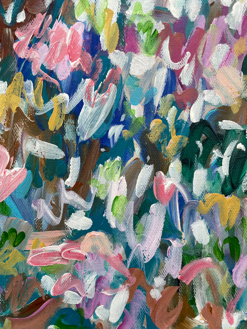 Pretty Girl - Abstract Floral Painting 17x21in