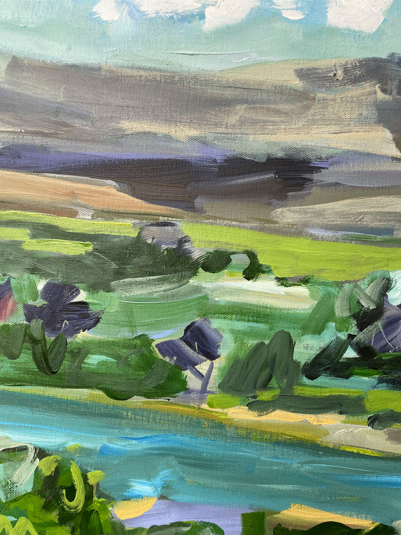 Up Above - Abstract Landscape Painting - 37x25in