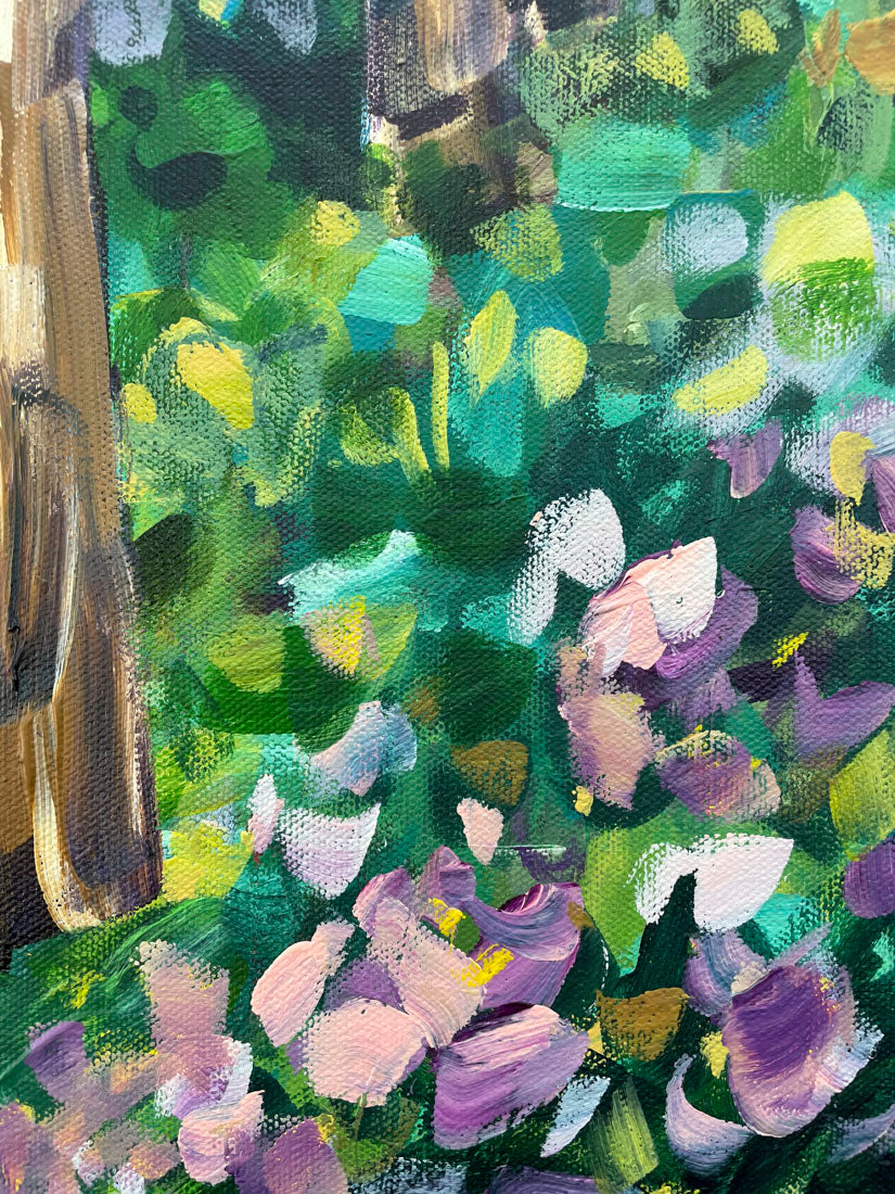 Yellow Trees - Abstract Landscape Painting 18x24in