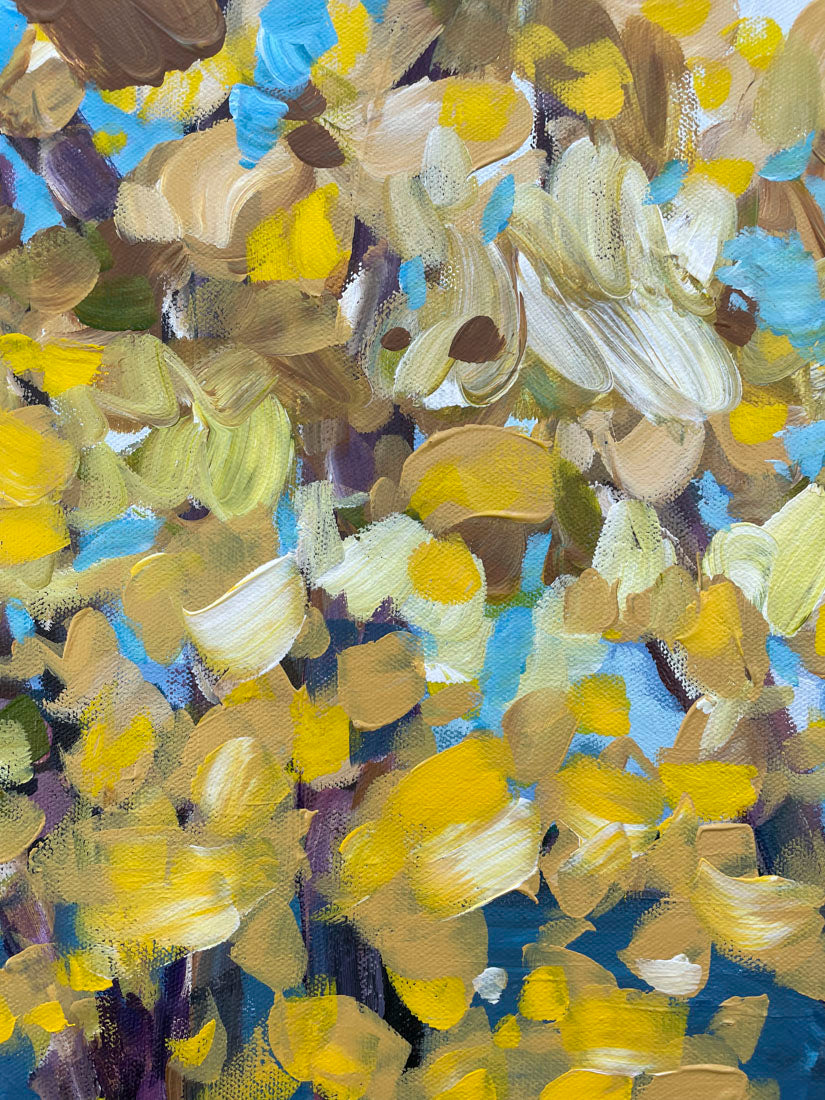Yellow Trees - Abstract Landscape Painting 18x24in