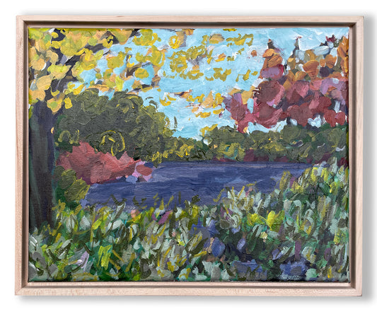 Lake Thoughts - Abstract Landscape Painting - 15x12 inches