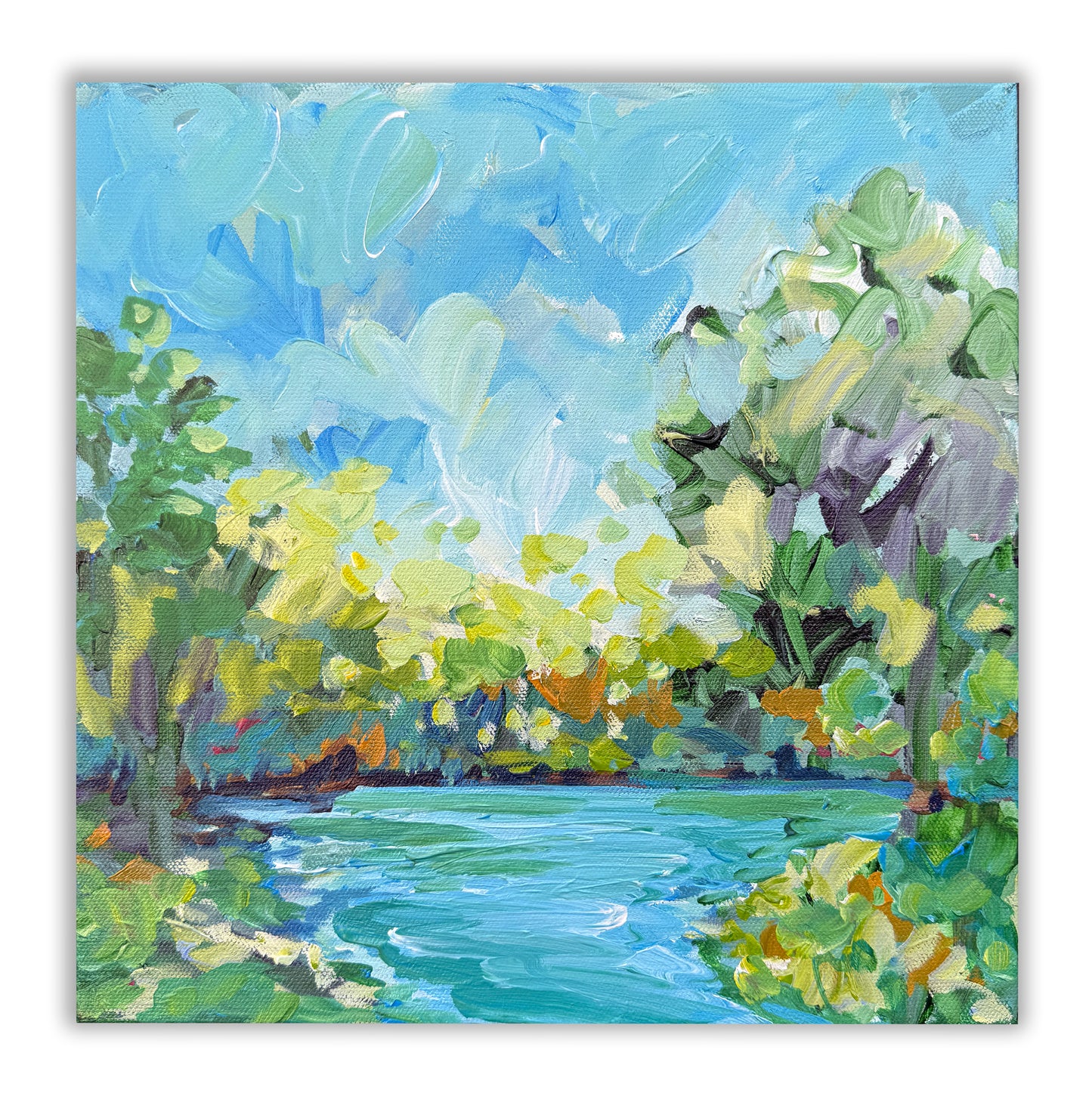 Late Summer Days - Abstract Floral Painting 12x12in