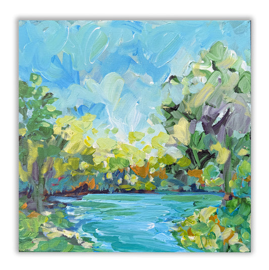 Late Summer Days - Abstract Floral Painting 12x12in