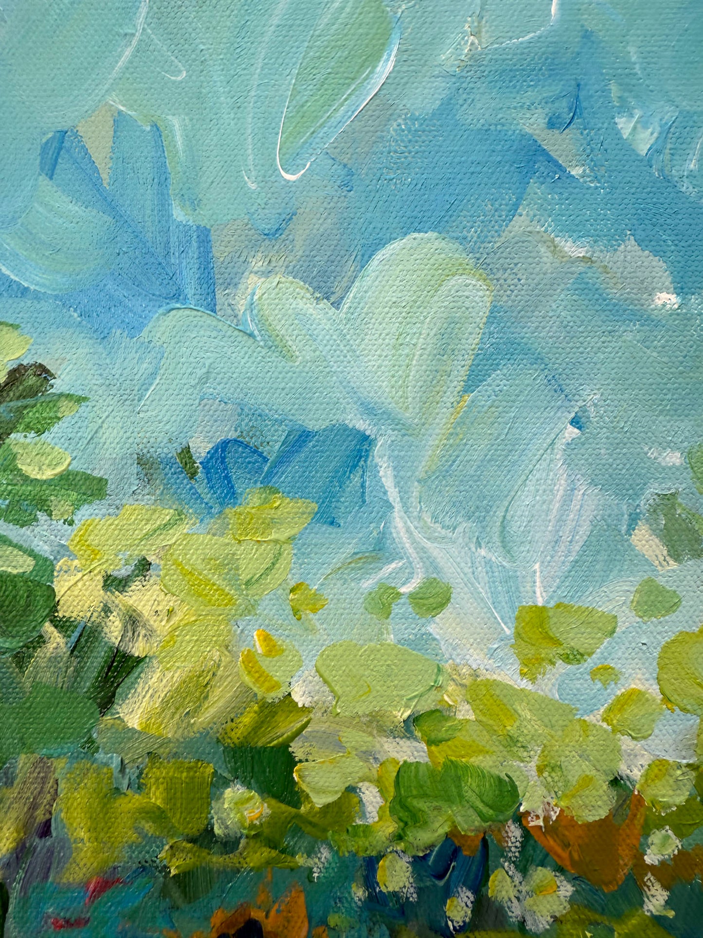 Late Summer Days - Abstract Floral Painting 12x12in