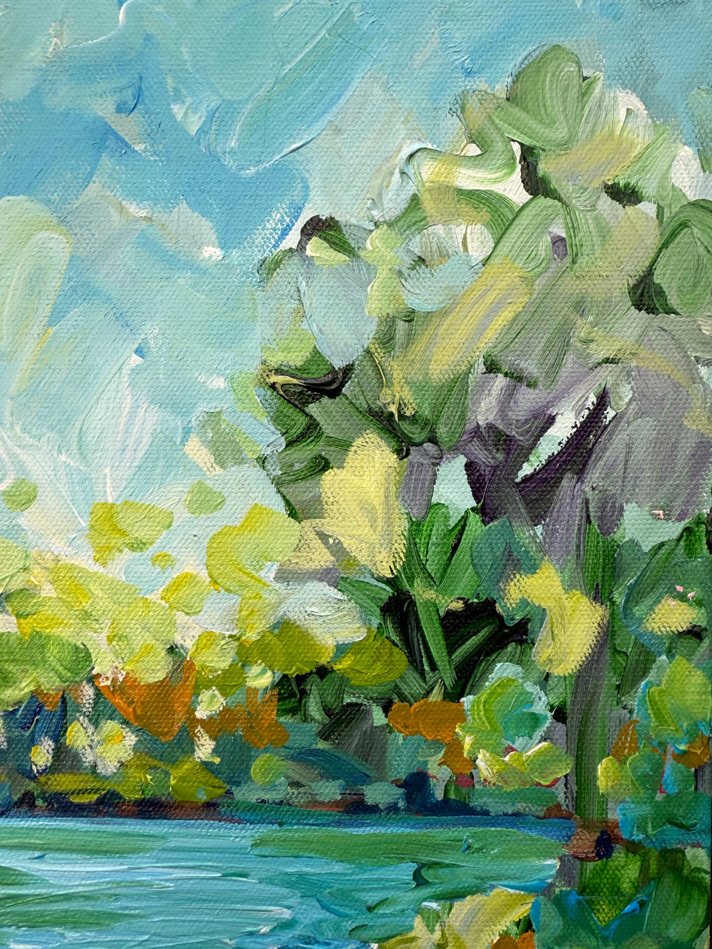Late Summer Days - Abstract Floral Painting 12x12in