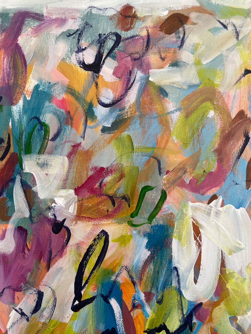 Letting Go - Abstract Landscape Painting - 31x31 inches