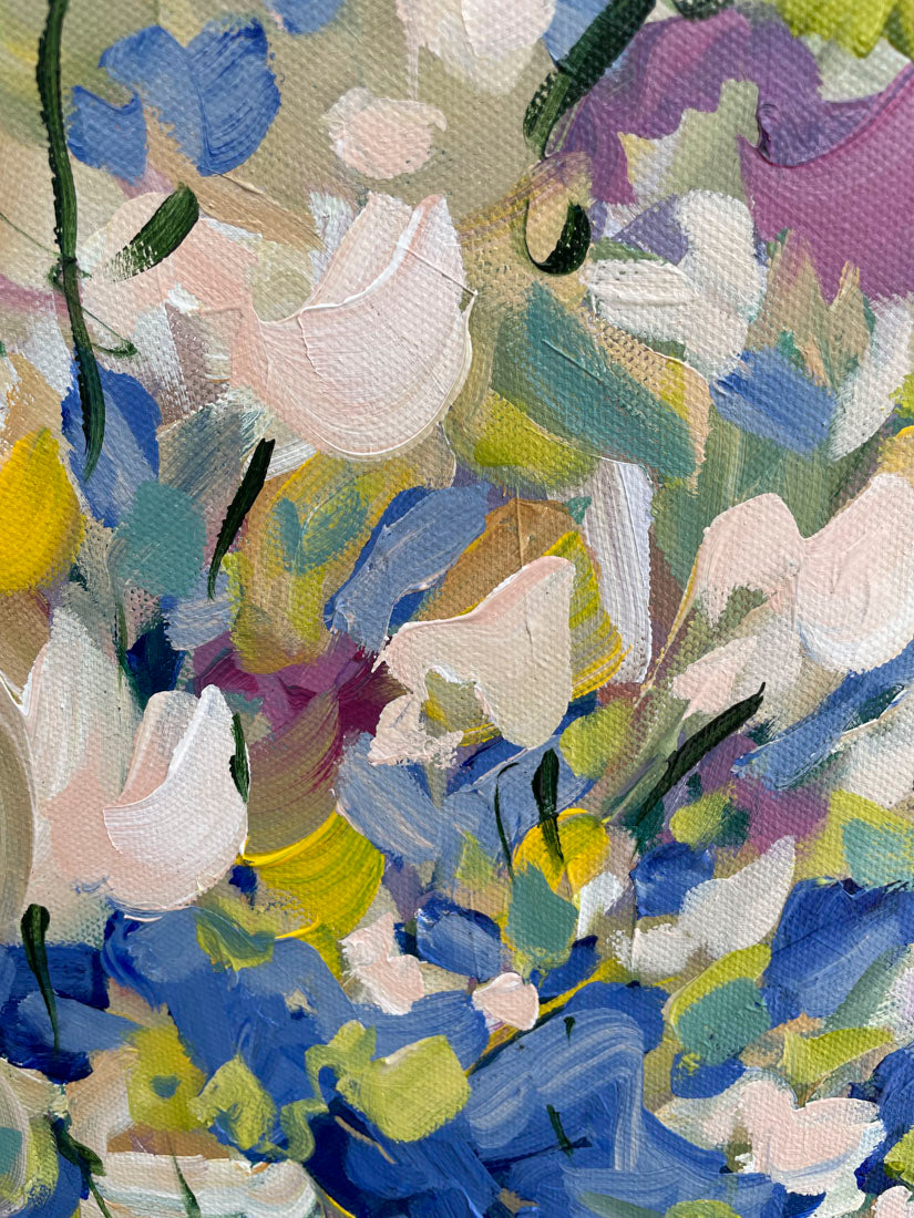 Mystic Garden - Abstract Floral Painting - 17x21 inches