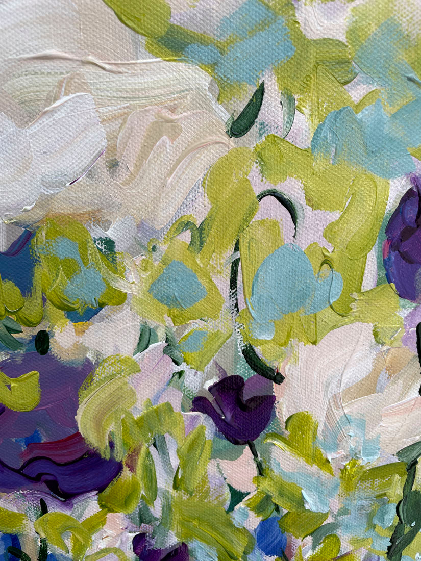 Mystic Garden - Abstract Floral Painting - 17x21 inches