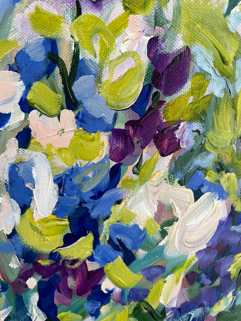 Mystic Garden - Abstract Floral Painting - 17x21 inches