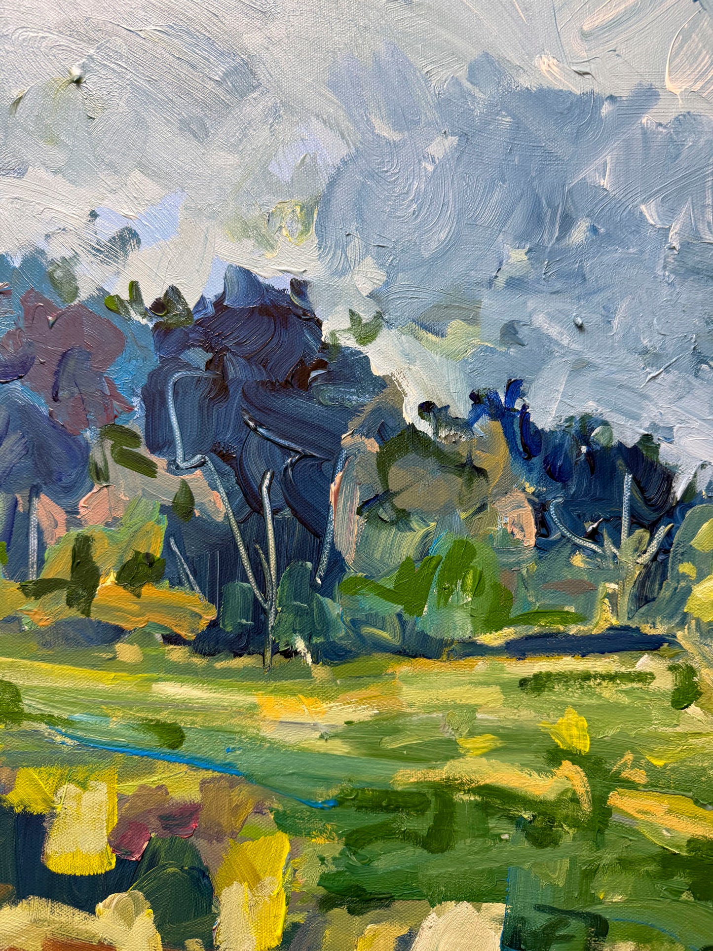 On The Way - Abstract Landscape Painting - 31x41 inches
