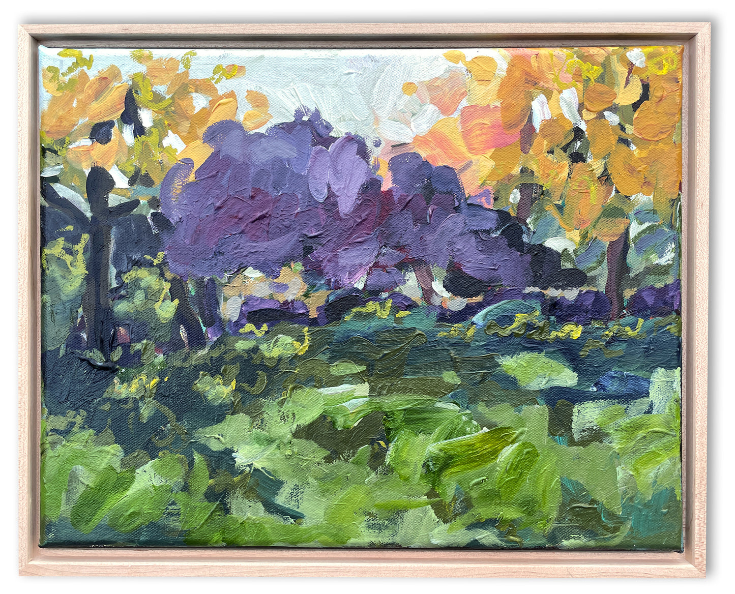 Purple Trees - Abstract Landscape Painting - 15x12 inches