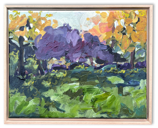 Purple Trees - Abstract Landscape Painting - 15x12 inches