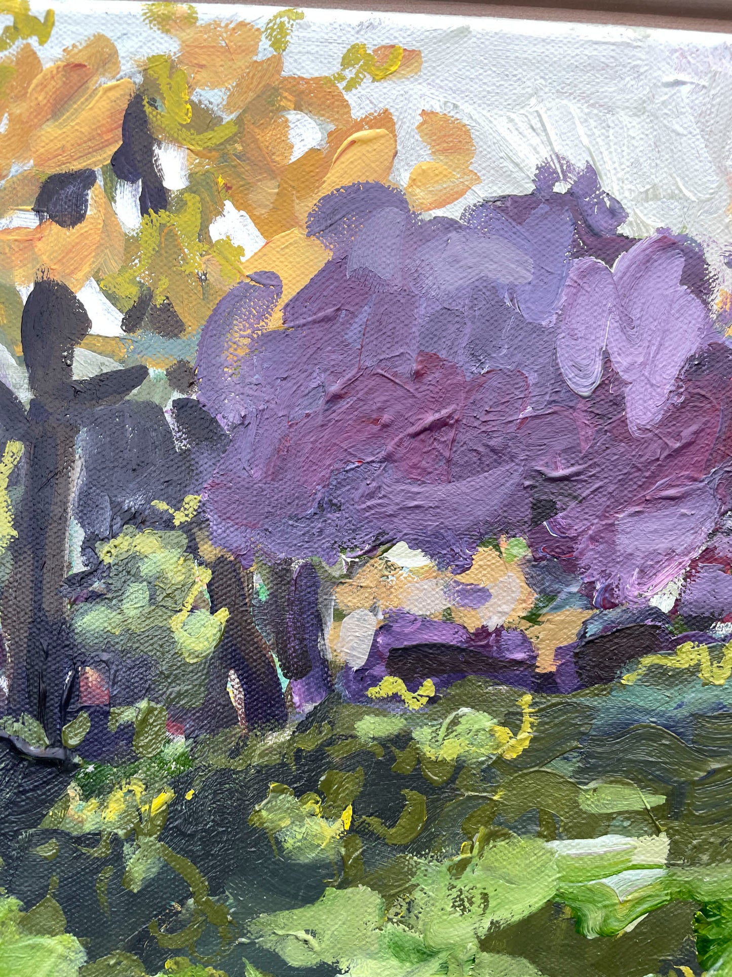 Purple Trees - Abstract Landscape Painting - 15x12 inches