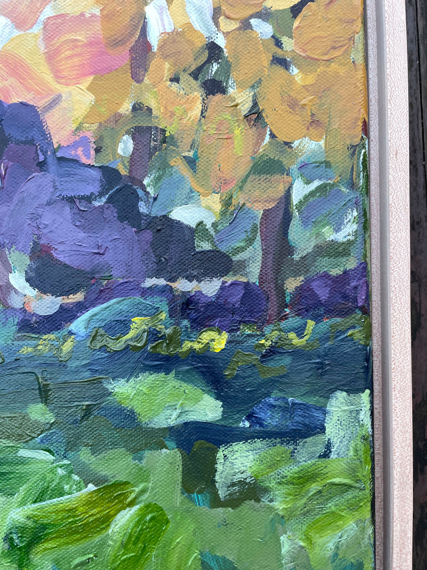 Purple Trees - Abstract Landscape Painting - 15x12 inches