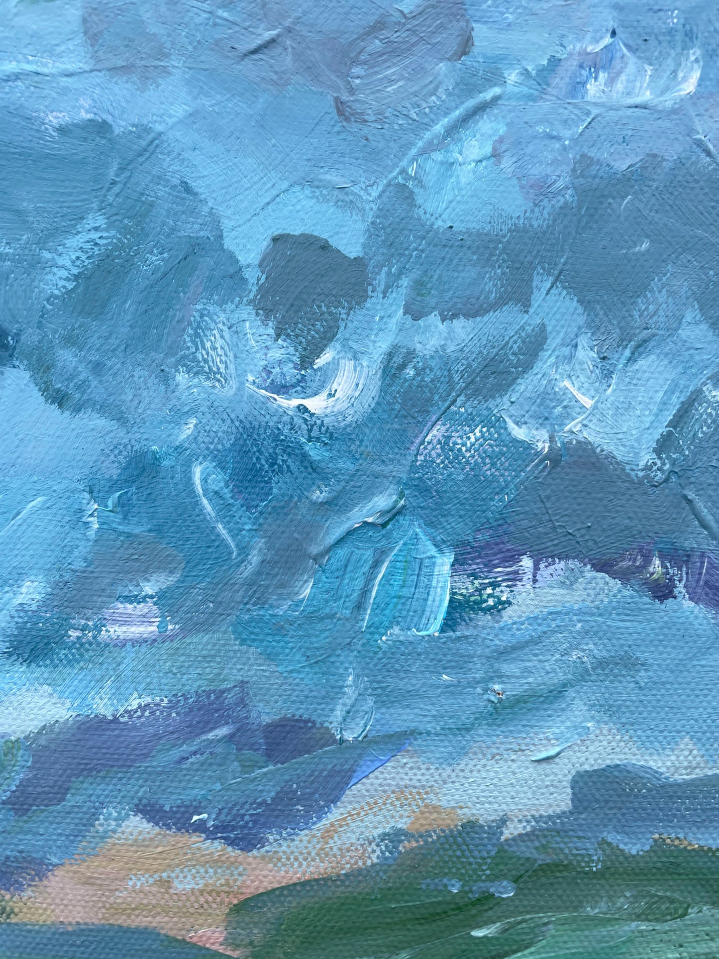 River Bend - Abstract Landscape Painting - 12x15 inches