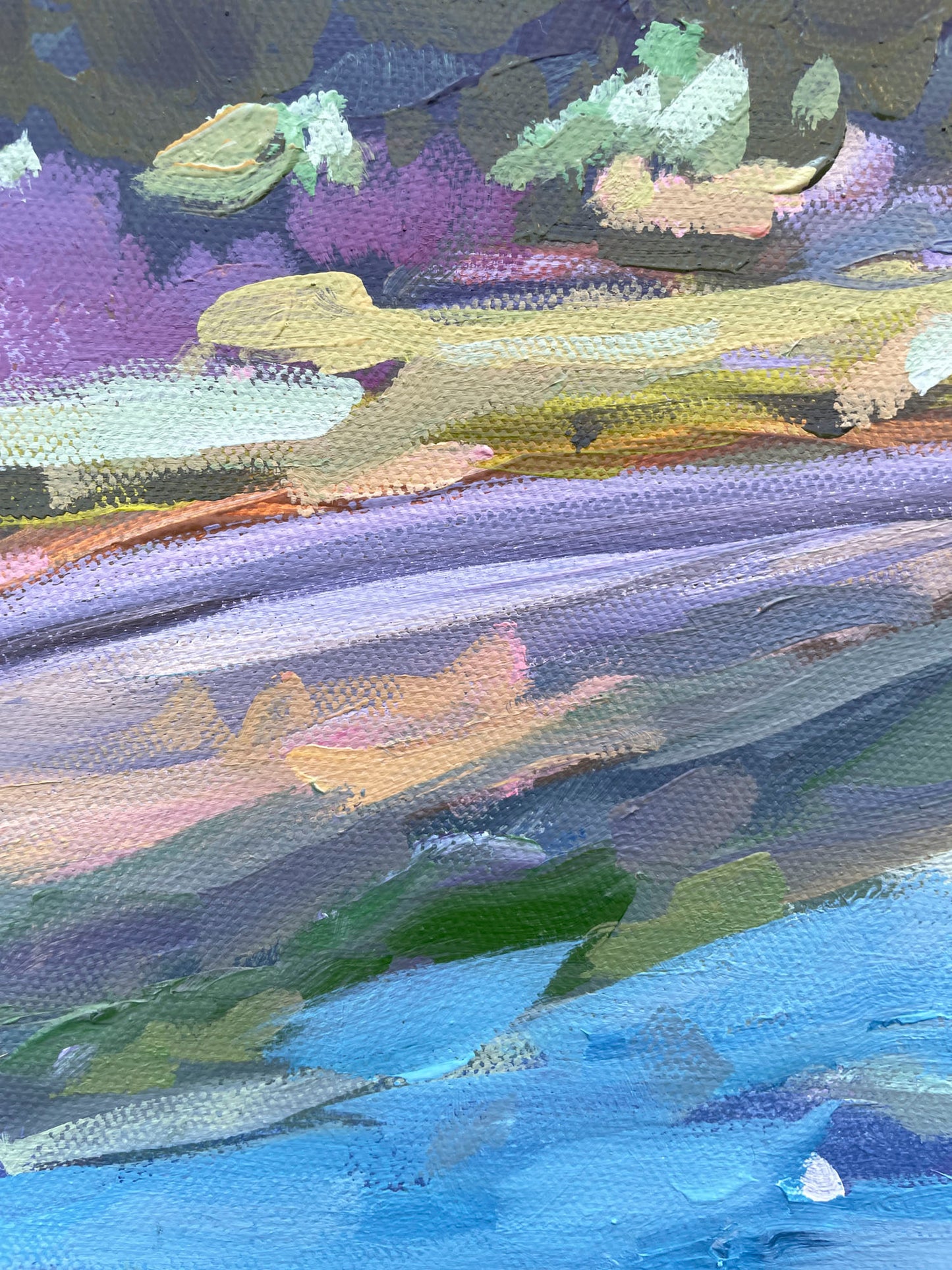 River Bend - Abstract Landscape Painting - 12x15 inches