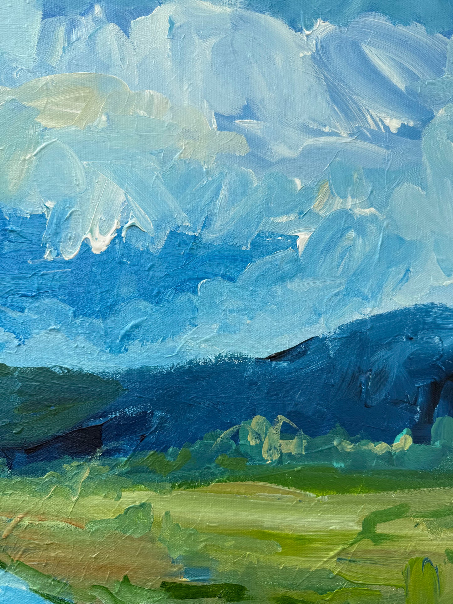 River Way - Abstract Landscape Painting - 36x25 inches