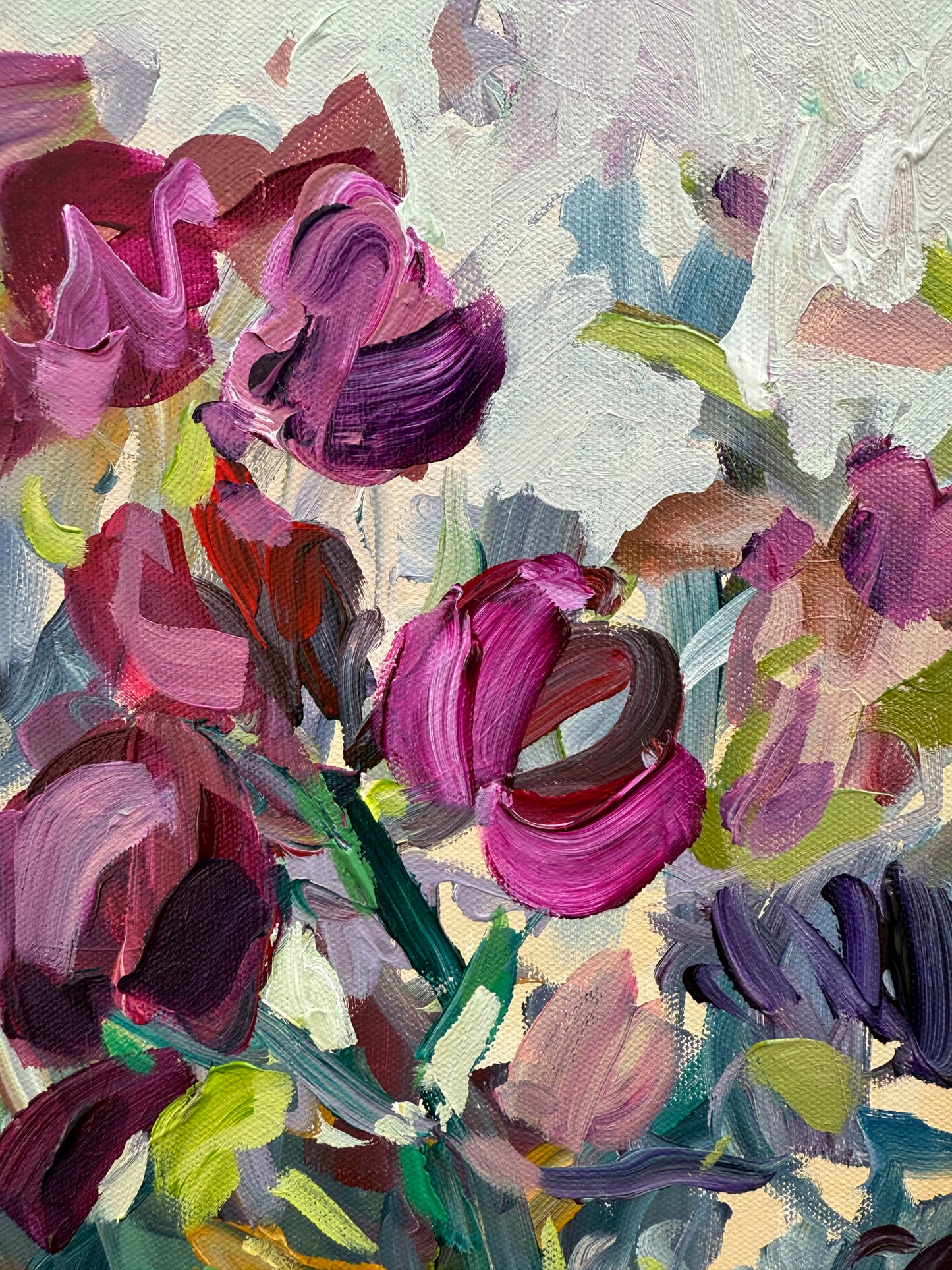 Royal Garden - Abstract Floral Painting - 17x21 inches