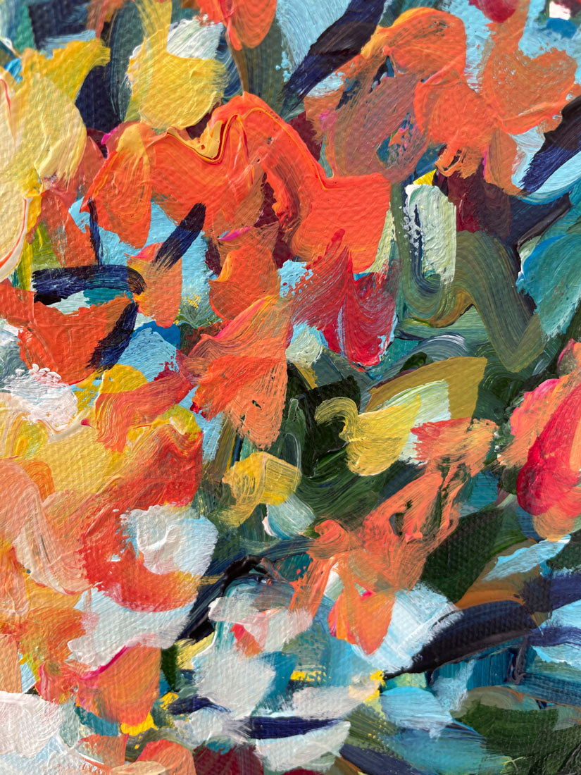 Up Above - Abstract Landscape Painting - 13x13 inches