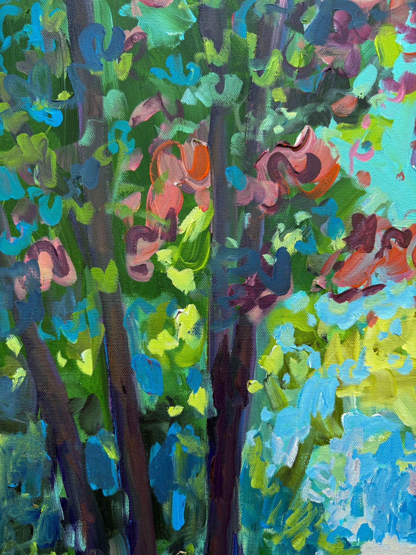 Where the Path Leads - Abstract Landscape Painting - 25x25 inches
