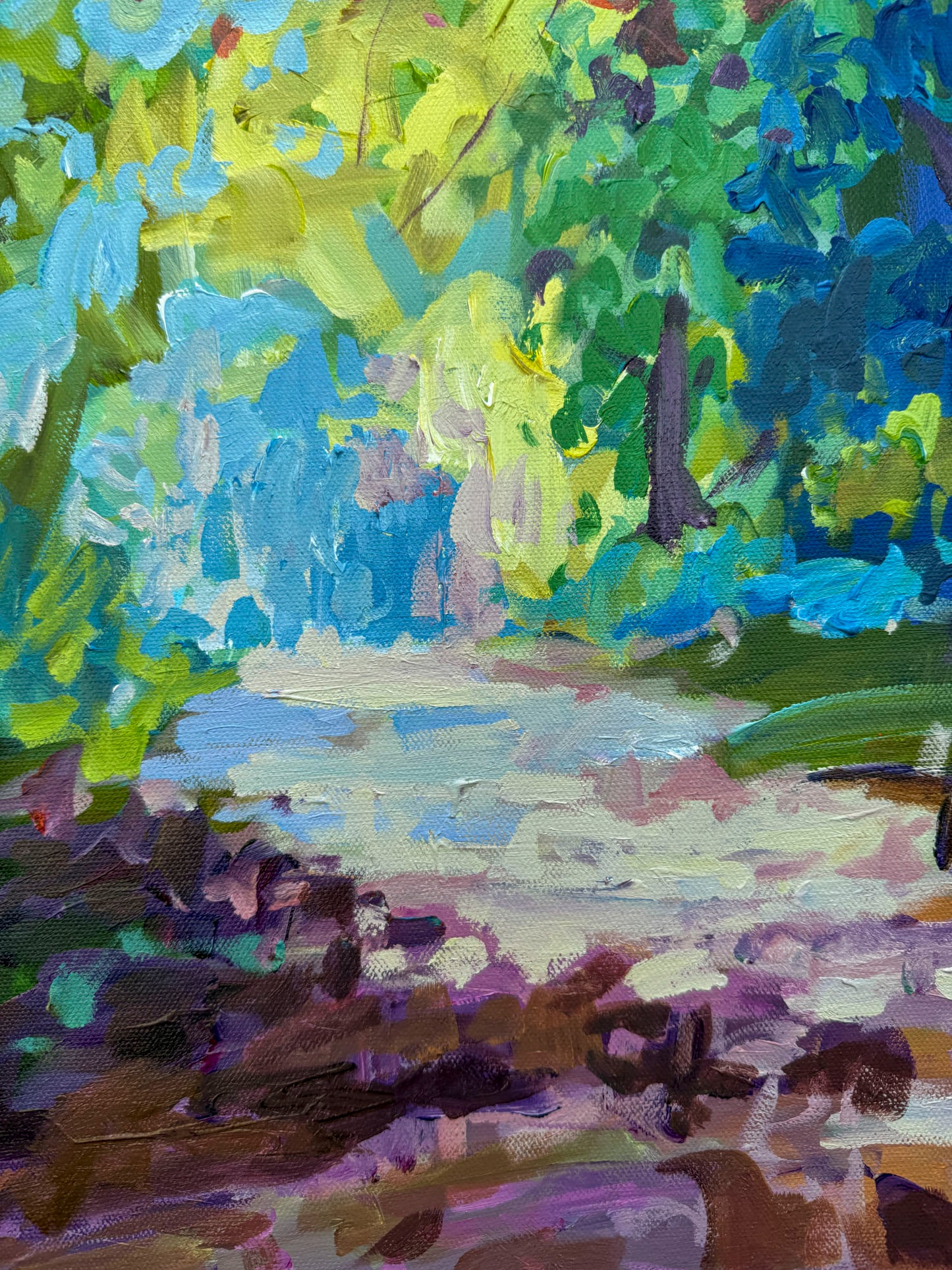 Where the Path Leads - Abstract Landscape Painting - 25x25 inches