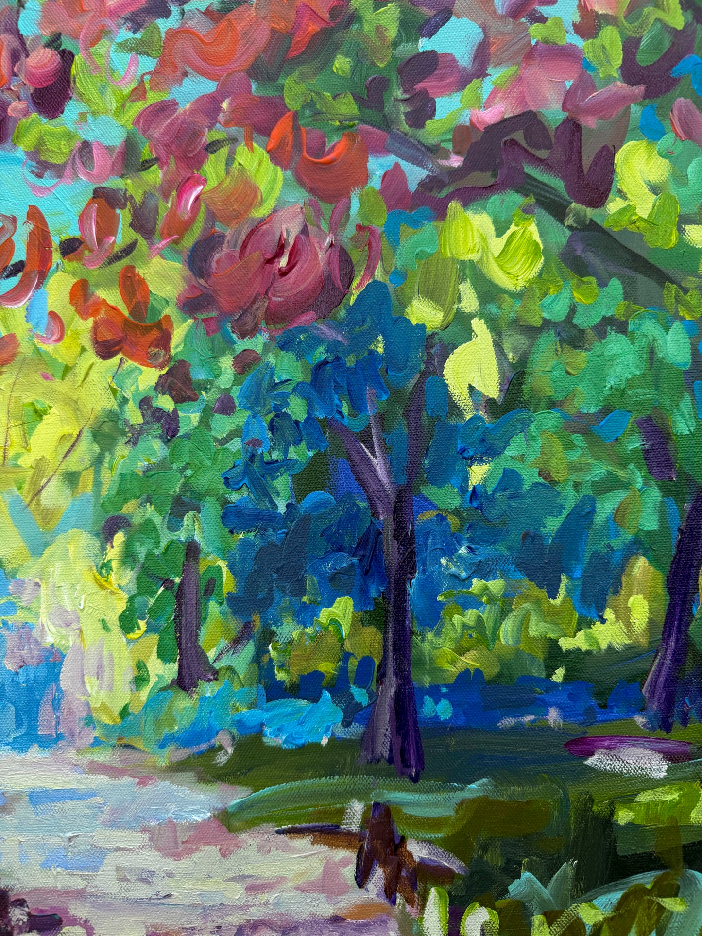 Where the Path Leads - Abstract Landscape Painting - 25x25 inches